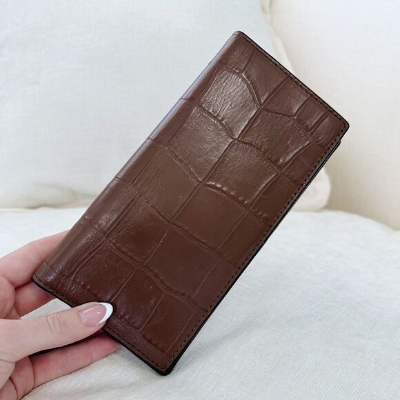 Coach Moc Croc Bifold Leather Long Wallet - Picture 7 of 7